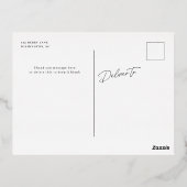 タイポグラフィモダン卒業ありがとうフォトフォイル 箔招待状ポストカード (裏面)