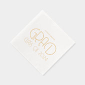 タイポグラフィモダン卒業パーティナプキンス 箔ナプキン (右)