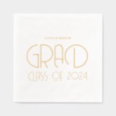 タイポグラフィモダン卒業パーティナプキンス 箔ナプキン (正面)