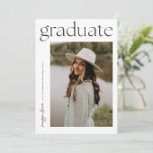 タイポグラフィモダン卒業生2写真卒業 招待状 (スタンド正面)