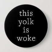 タイポグラフィモダン卵の流行るユーモアおもしろいの音 缶バッジ (正面)