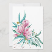 タイポグラフィモダン女の子フローラの赤ちゃんシャワー 招待状 (裏面)