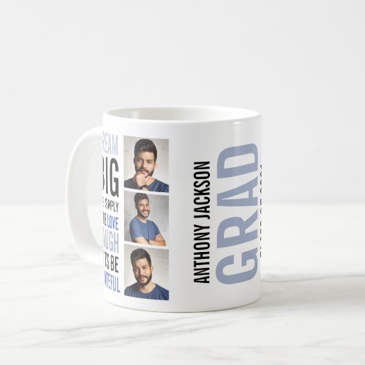 タイポグラフィモダン引用文・写真部長卒業生 コーヒーマグカップ (正面左)