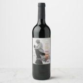 タイポグラフィモダン応援とフォトワインラベル ワインラベル (正面)