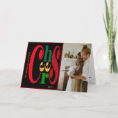 タイポグラフィモダン応援フォトホリデー シーズンカード (正面)