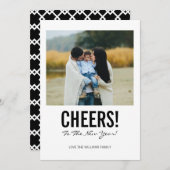 タイポグラフィモダン応援年賀フォトカード シーズンカード (正面/裏面)