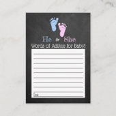 タイポグラフィモダン性差別パーティーを明らかにする！赤ちゃんシャワー アドバイスカード (正面)