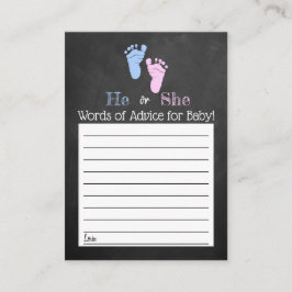 タイポグラフィモダン性差別パーティーを明らかにする！赤ちゃんシャワー アドバイスカード