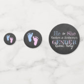 タイポグラフィモダン性差別パーティーを明らかにする！赤ちゃんシャワー コンフェッティ (裏面)