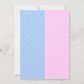 タイポグラフィモダン性差別パーティーを明らかにする！赤ちゃんシャワー サンキューカード (裏面)