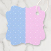 タイポグラフィモダン性差別パーティーを明らかにする！赤ちゃんシャワー フェイバータグ (裏面)