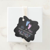 タイポグラフィモダン性差別パーティーを明らかにする！赤ちゃんシャワー フェイバータグ (インサイチュ)