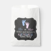 タイポグラフィモダン性差別パーティーを明らかにする！赤ちゃんシャワー フェイバーバッグ (正面)