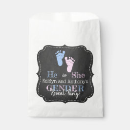 タイポグラフィモダン性差別パーティーを明らかにする！赤ちゃんシャワー フェイバーバッグ