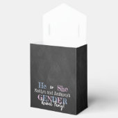 タイポグラフィモダン性差別パーティーを明らかにする！赤ちゃんシャワー フェイバーボックス (オープン)