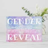 タイポグラフィモダン性差別パーティーを明らかにする!赤ちゃんシャワー 招待状 (スタンド正面)