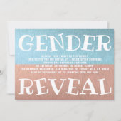 タイポグラフィモダン性差別パーティーを明らかにする！赤ちゃんシャワー 招待状 (正面)