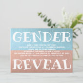 タイポグラフィモダン性差別パーティーを明らかにする！赤ちゃんシャワー 招待状 (スタンド正面)