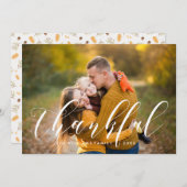 タイポグラフィモダン感謝祭の写真 シーズンカード (正面/裏面)