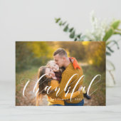 タイポグラフィモダン感謝祭の写真 シーズンカード (スタンド正面)