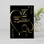 タイポグラフィモダン最後に日付を保存 箔招待状 (立ち正面)