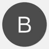 タイポグラフィモダン木炭モノグラム封筒用シール ラウンドシール (正面)