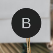 タイポグラフィモダン木炭モノグラム封筒用シール ラウンドシール