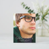 タイポグラフィモダン男子大卒 案内ポストカード (スタンド正面)