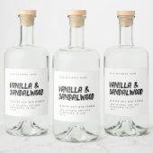 タイポグラフィモダン白しょうゆうラベル リキュールボトルラベル (ボトル)