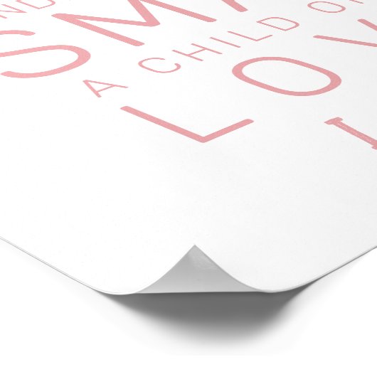 タイポグラフィモダン私は優しい、ブレイブピンク子供部屋 ポスター (角)