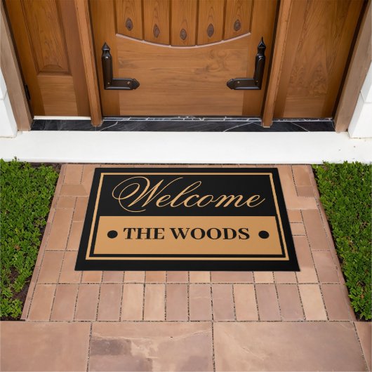 タイポグラフィモダン結婚カップルのプレゼント ドアマット (室外)