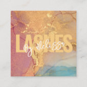 タイポグラフィモダン美しいメイクアップアーティストラッシュズ スクエア名刺 (正面)