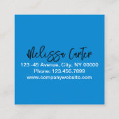 タイポグラフィモダン美しいメイクアップアーティストラッシュズ スクエア名刺 (裏面)