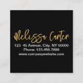 タイポグラフィモダン美しいメイクアップアーティストラッシュズ スクエア名刺 (裏面)