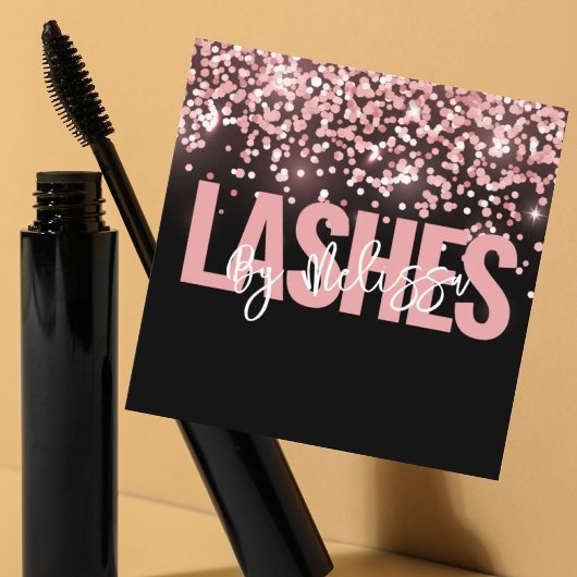 タイポグラフィモダン美しいメイクアップアーティストラッシュズ スクエア名刺