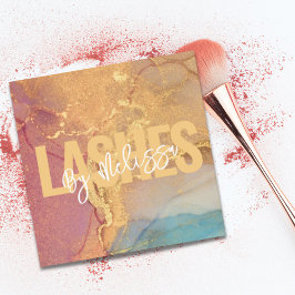 タイポグラフィモダン美しいメイクアップアーティストラッシュズ スクエア名刺