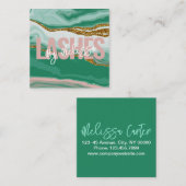 タイポグラフィモダン美しいメイクアップアーティストラッシュズ スクエア名刺 (正面/裏面)