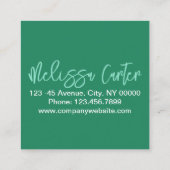 タイポグラフィモダン美しいメイクアップアーティストラッシュズ スクエア名刺 (裏面)