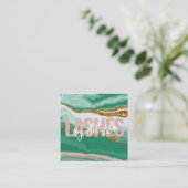 タイポグラフィモダン美しいメイクアップアーティストラッシュズ スクエア名刺 (スタンド正面)