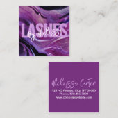 タイポグラフィモダン美しいメイクアップアーティストラッシュズ スクエア名刺 (正面/裏面)