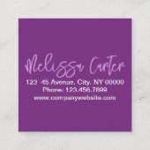 タイポグラフィモダン美しいメイクアップアーティストラッシュズ スクエア名刺 (裏面)