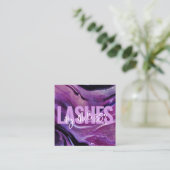 タイポグラフィモダン美しいメイクアップアーティストラッシュズ スクエア名刺 (スタンド正面)