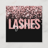 タイポグラフィモダン美しいメイクアップアーティストラッシュズ スクエア名刺 (正面)