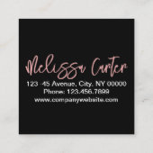 タイポグラフィモダン美しいメイクアップアーティストラッシュズ スクエア名刺 (裏面)