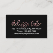 タイポグラフィモダン美しいメイクアップアーティストラッシュズ 名刺 (裏面)