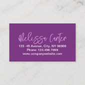 タイポグラフィモダン美しいメイクアップアーティストラッシュズ 名刺 (裏面)