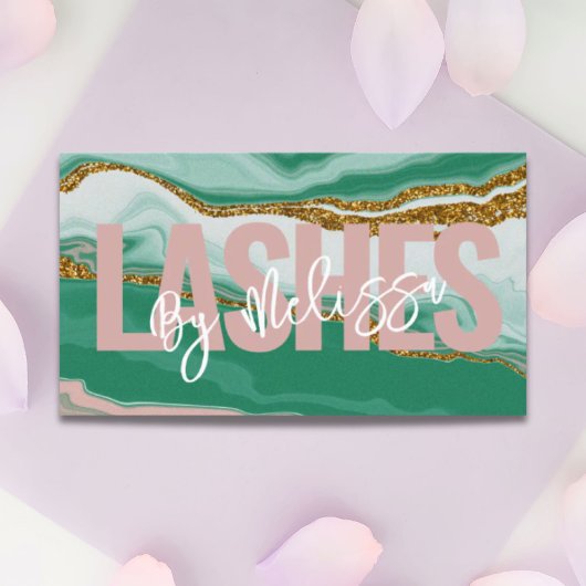 タイポグラフィモダン美しいメイクアップアーティストラッシュズ 名刺