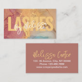 タイポグラフィモダン美しいメイクアップアーティストラッシュズ 名刺 (正面/裏面)