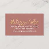 タイポグラフィモダン美しいメイクアップアーティストラッシュズ 名刺 (裏面)