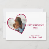 タイポグラフィモダン赤いハートフォトバレンタインデー シーズンカード (正面)